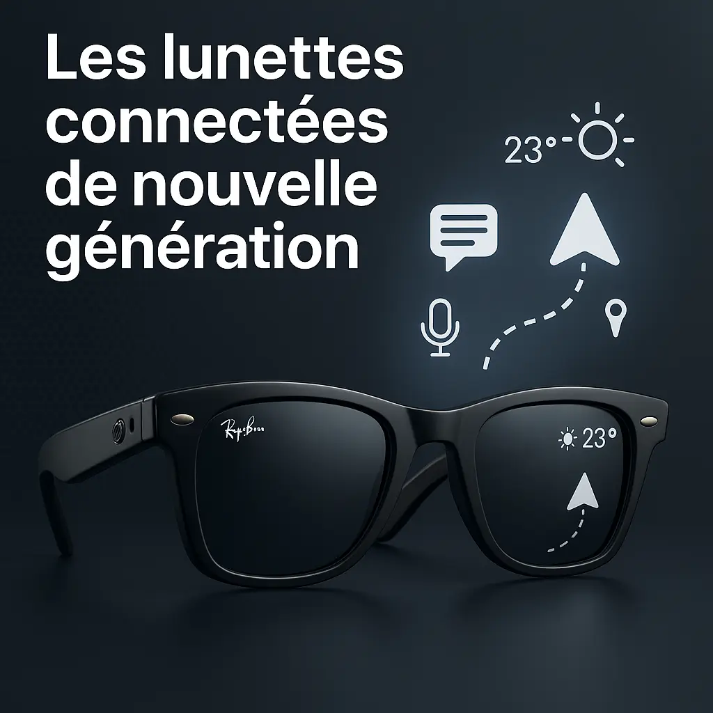 Lunettes connectées futuristes avec réalité augmentée
