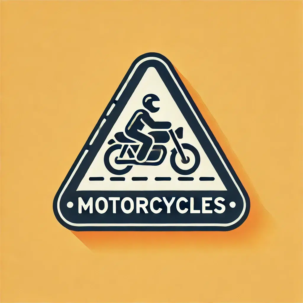 Panneau danger moto