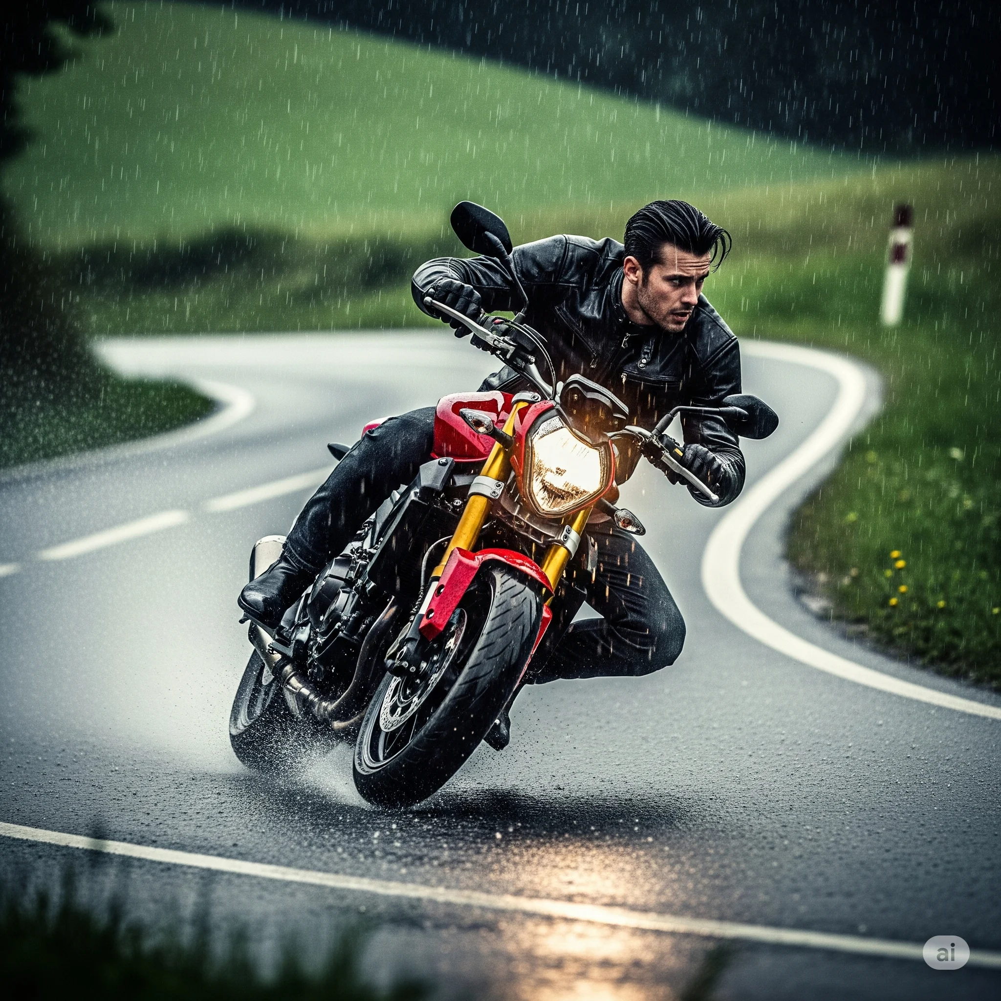 Conduite moto sous la pluie