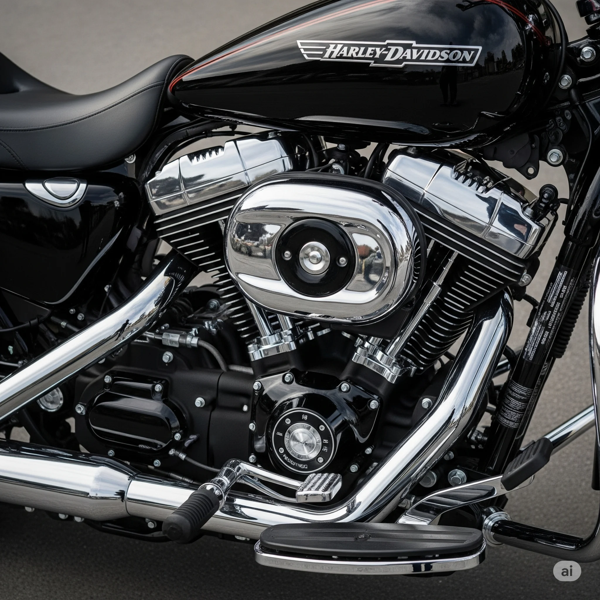 Moteur V-Twin d'une Harley-Davidson