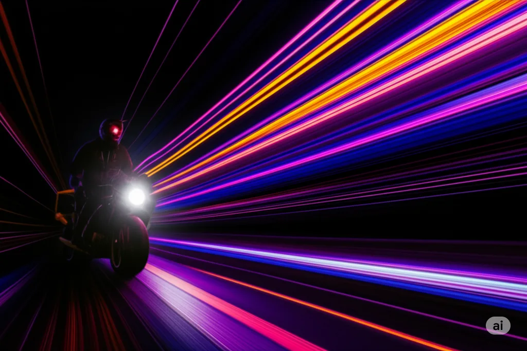 Éclairage moto de nuit