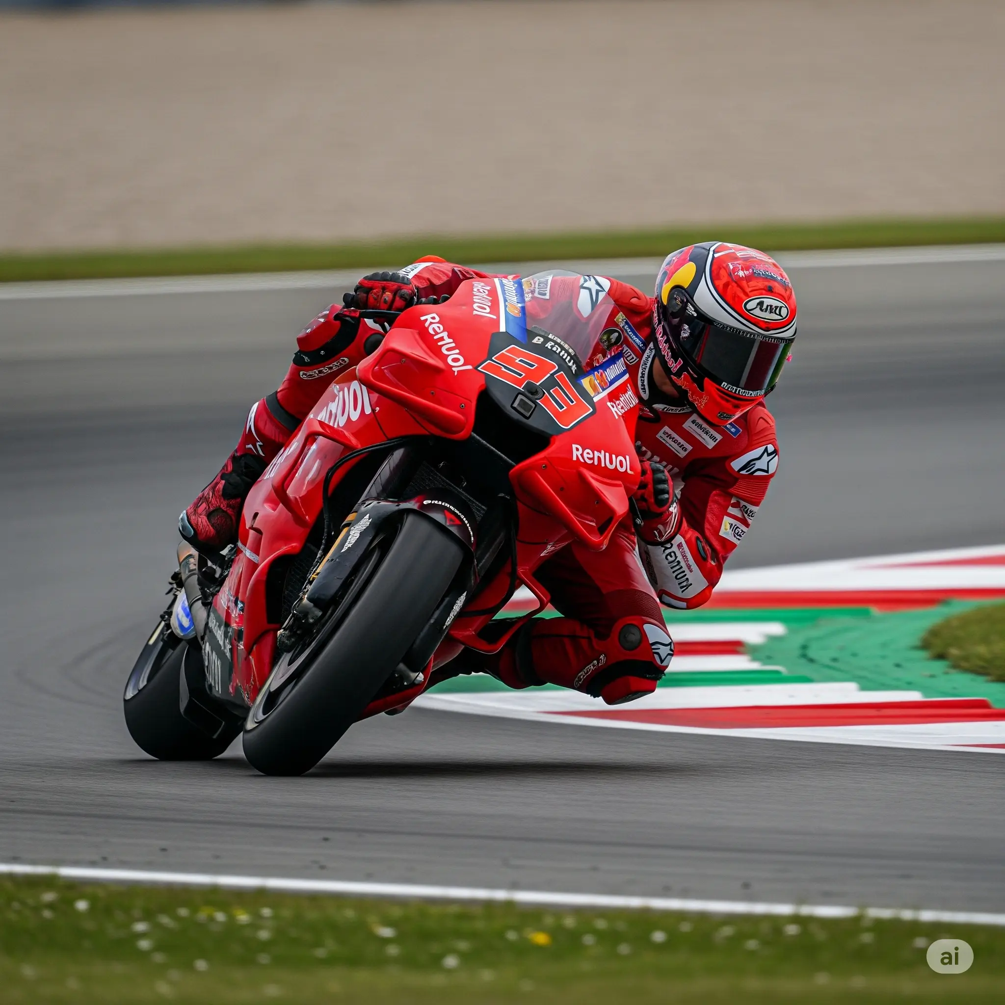 Un pilote MotoGP en action, se penchant dans un virage sur sa moto, illustrant l'intensité et la technique du sport.