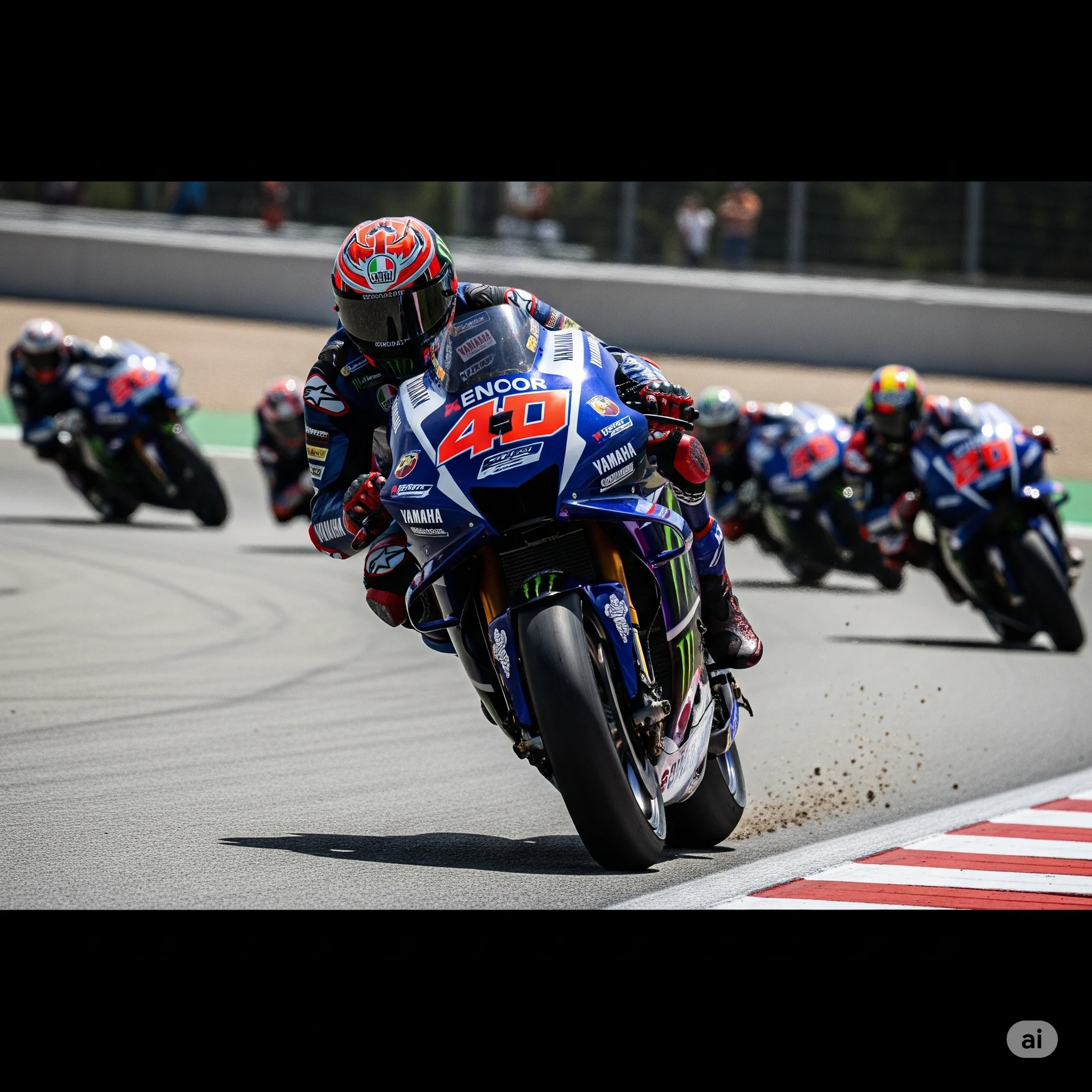 Fabio Quartararo 'El Diablo' en pleine action sur sa moto de course